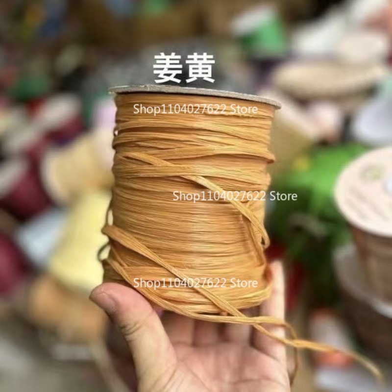 Crochet Bag Raffia - ไหมราฟเฟียแบบด้าน 120 กรัม/ม้วน สำหรับถักกระเป๋า ไหมฝ้ายเทียม ไหมถักมือ
