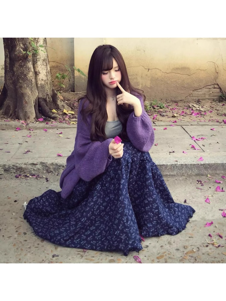 Midi Skirt Floral - กระโปรงทรงเอเอวสูงลายดอกไม้สำหรับสาวพลัสไซส์ ความยาวปานกลาง สไตล์ลำลอง ทรงตรง เหมาะสำหรับฤดูใบไม้ผลิ ฤดูร้อน