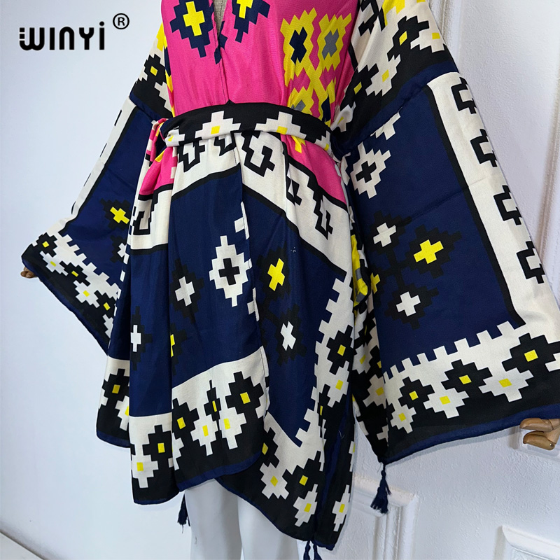 Winyi ชุดคลุมชุดกิโมโนพิมพ์ลาย - Cover Up Kaftan บทวิจารณ์และราคา