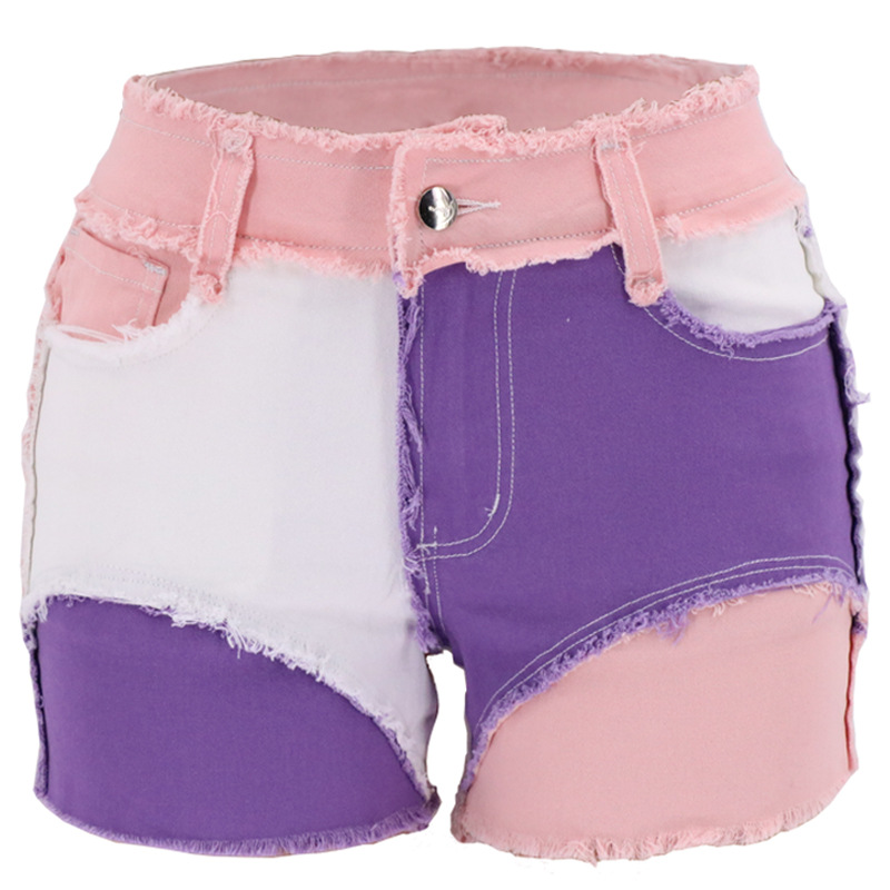 กางเกงยีนส์ขาสั้นทรงสลิมเอวกลา - Shorts Denim Frayed บทวิจารณ์และราคา