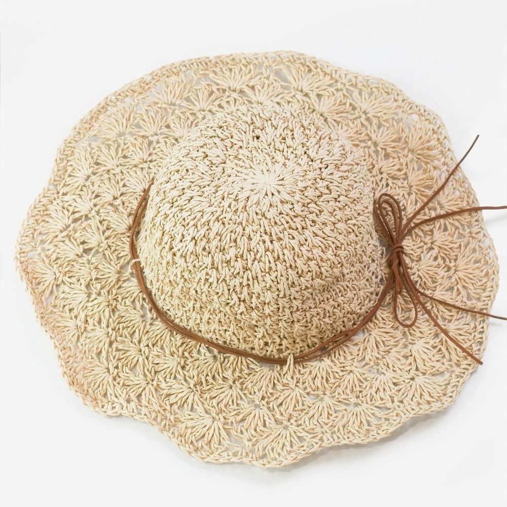 หมวกสานโครเชต์ทำมือ พับได้ ระบ - Hat Floppy Wide บทวิจารณ์และราคา