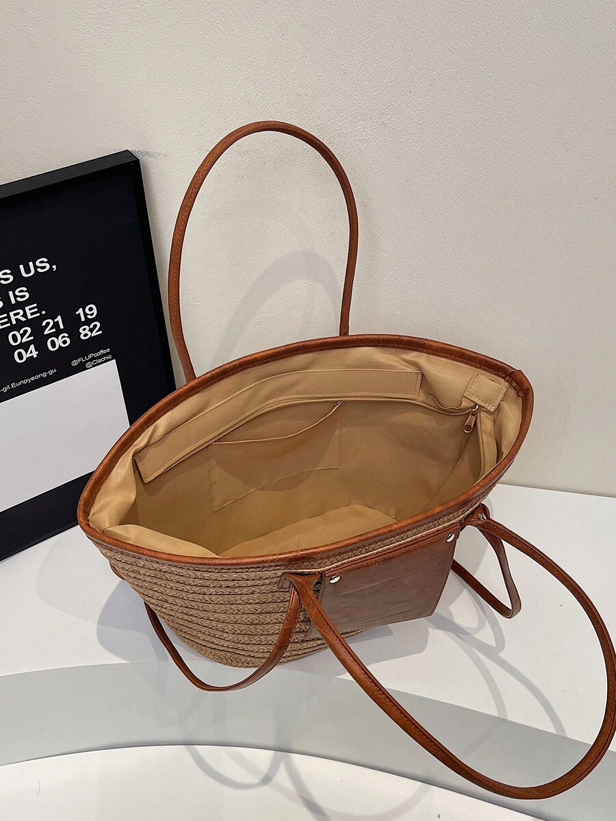 กระเป๋าถือสานขนาดใหญ่สำหรับแฟช - Tote Bag Beach บทวิจารณ์และราคา