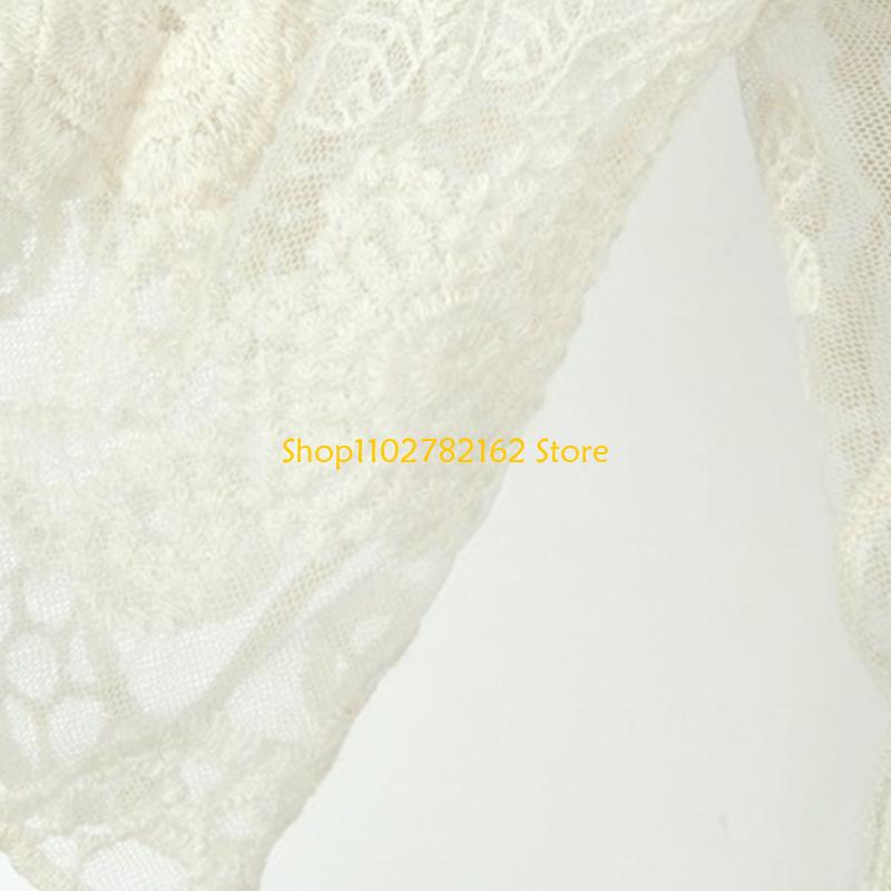 547B ผู้หญิงลูกไม้เปิดด้านหน้า - Kimono Sheer Floral บทวิจารณ์และราคา