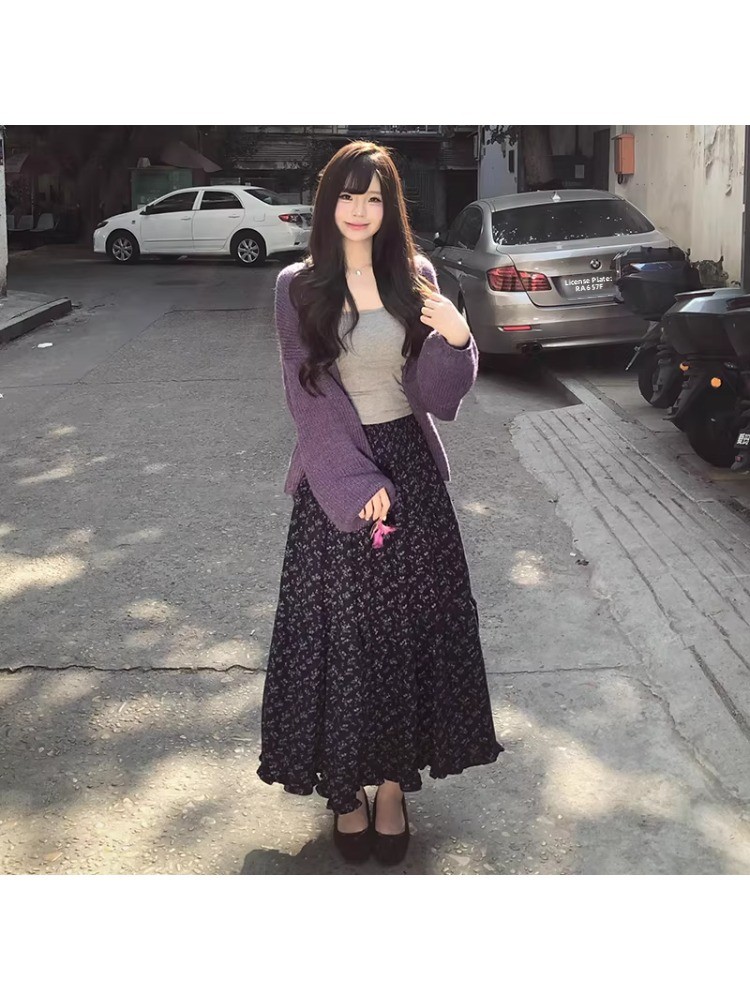 กระโปรงทรงเอเอวสูงลายดอกไม้สำห - Midi Skirt Floral บทวิจารณ์และราคา